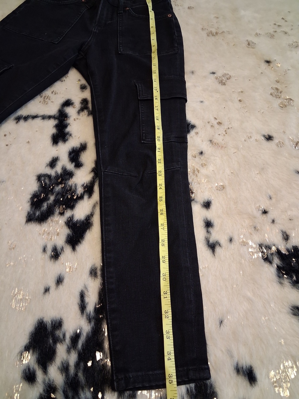 Express Black Skinny Cargo Jeans - Picture 5 of 8